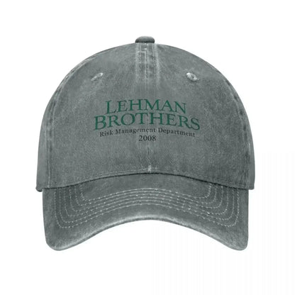 Retro kšiltovka Lehman Brothers z oddělení řízení rizik, unisex, s efektem opotřebení a vypraného vzhledu, outdoorová, běžecká, golfová čepice