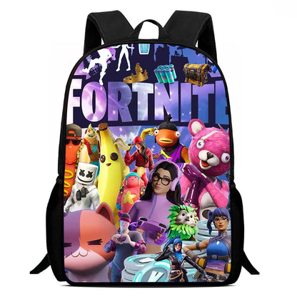 Mochila Escolar Fortnite de 15 Polegadas com Desenho Animado para Crianças, Meninos e Meninas, Mochila Leve com Estampado de Jogo, Grande, Adequada para Idades dos 5 aos 8 Anos