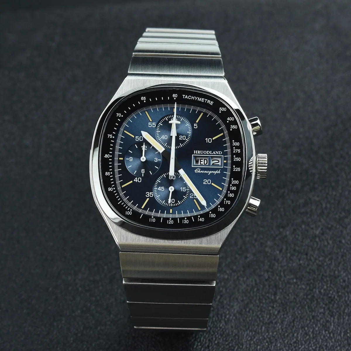 Hruodland New 2025 New 0S00 Retro Men's Quartz Chronograph Sapphire Stainless Steel Waterproof 5Bar Luminous C3 Men's Watch
