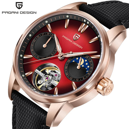 Herrenuhr von Pagani Design, neues Modell, mechanische Luxusuhr mit Automatikaufzug, 41 mm, aus Edelstahl, wasserdicht bis 10 bar, im „Piloten“-Stil