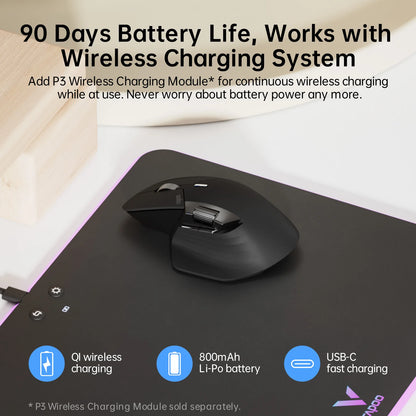 Rapoo MT760/MT760L/MT760Mini/MT760M Rechargeable Multi-mode Bluetooth Wireless Mouse Ergonomic 4000 DPI Support Up to 4 Devices
