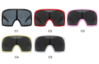 Oversized Black Punk Goggle Sunglasses Women Men Luxury Brand Designer Y2K Sport Sun Glasses Retro One Piece Outdoor Shade UV400