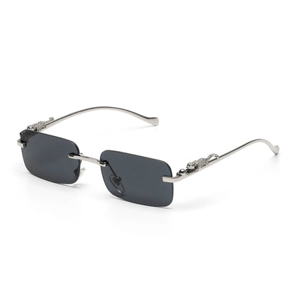 Ruiao rimless sunglasses UV400 fashion square metal glasses for men women designer man's brand sun glasses shades for outdoor