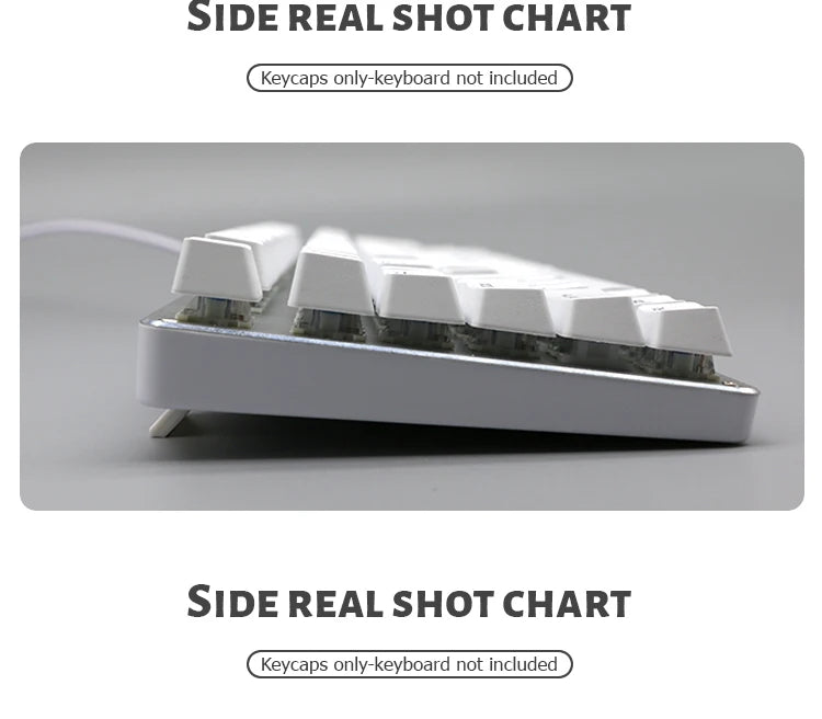 104 Tasten Koreanische, französische, russische, spanische und deutsche hintergrundbeleuchtete Tastenkappen für mechanische Tastaturen mit MX-Switches, OEM-Profil, ABS-Keycaps, DIY