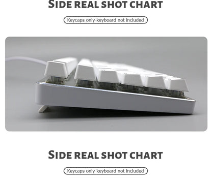 104 Tasten Koreanische, französische, russische, spanische und deutsche hintergrundbeleuchtete Tastenkappen für mechanische Tastaturen mit MX-Switches, OEM-Profil, ABS-Keycaps, DIY