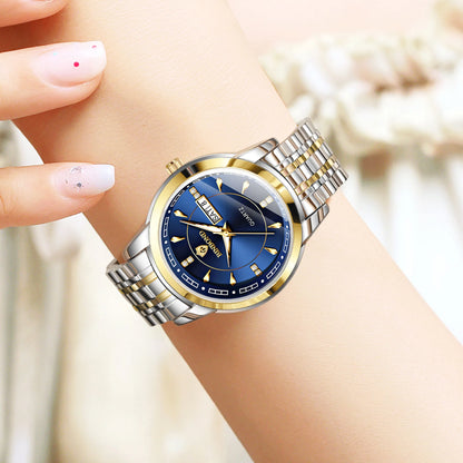 Relojes de cuarzo de lujo originales BINBOND para mujer – Modelo resistente al agua y luminiscente – Idea de regalo (estuche incluido)