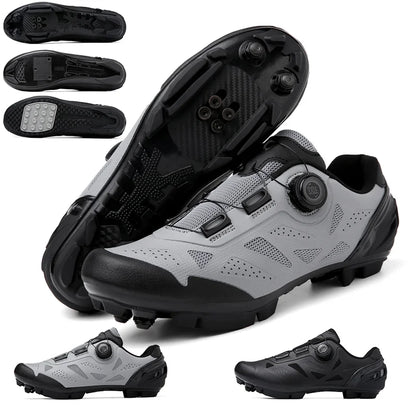 2026 New Men's Non - Slip Breathable Lock - Type Mountain Bike Cycling Shoes Durable Adjustable Outdoor Sports Footwear
