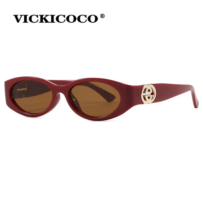 Stylish Small Oval Sunglasses For Women Trendy Design Decoration Fashion Sun Glasses Travelling Hiking Party Women's Shades