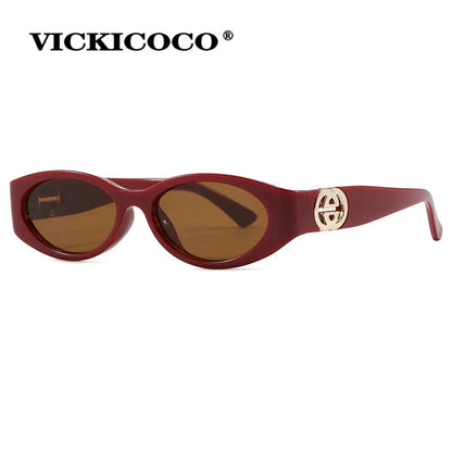 Stylish Small Oval Sunglasses For Women Trendy Design Decoration Fashion Sun Glasses Travelling Hiking Party Women's Shades