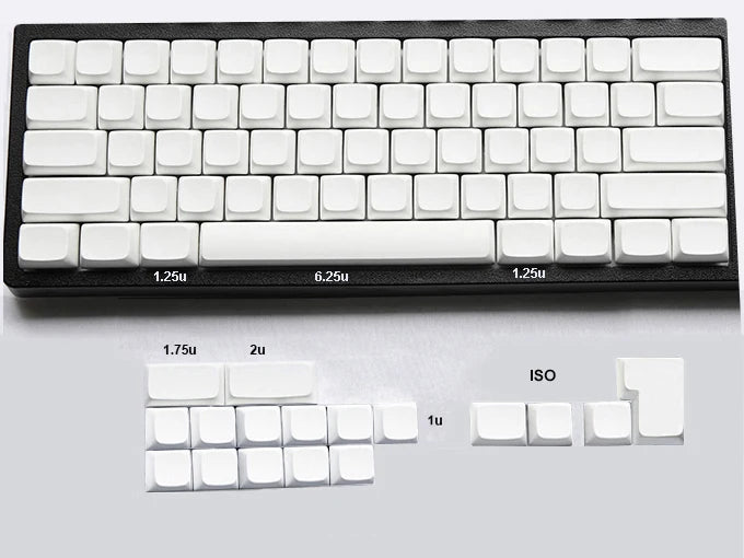 NPKC Blank XDA Keycaps Planck Preonic 61 75 87 108 Keyset Thick PBT Material for Cherry MX Mechanical Keyboard