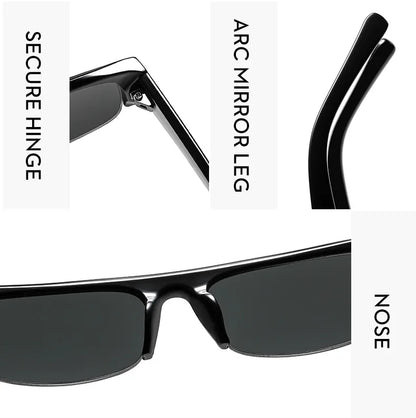 vintage small rectangle half frame black sunglasses for new fashion leopard gradient sun glasses ladies trendy driving eyewear