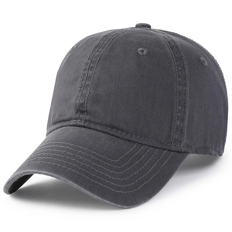Herr och dam, oversize XXL 100% bomull, stor basebollkeps för stora huvuden 56-63cm(23.5"-25.5"), justerbar enfärgad dad cap
