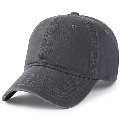 Herr och dam, oversize XXL 100% bomull, stor basebollkeps för stora huvuden 56-63cm(23.5"-25.5"), justerbar enfärgad dad cap