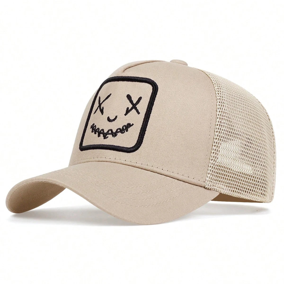 Men Women Smile Face Embroidery Baseball Caps Cotton Adjustable Snapback hats Hip Hop mesh Cap summer Outdoor Sun hat Dad Hats