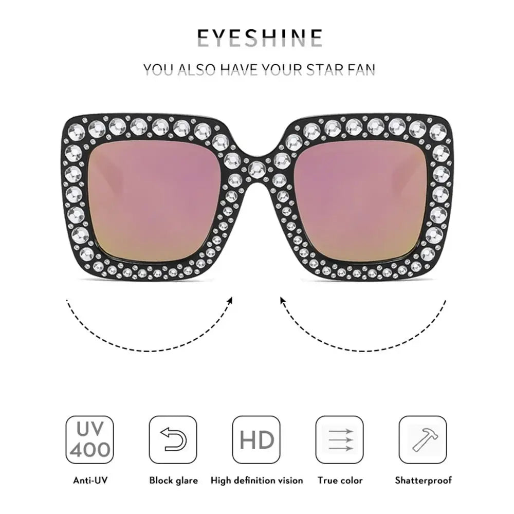 Kids Fashion Sunglasses Square Glitter Children Sun Glasses Boy Girl Stylish Diamond Goggles Baby Shades Party Eyewear UV400