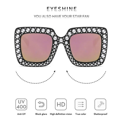 Kids Fashion Sunglasses Square Glitter Children Sun Glasses Boy Girl Stylish Diamond Goggles Baby Shades Party Eyewear UV400