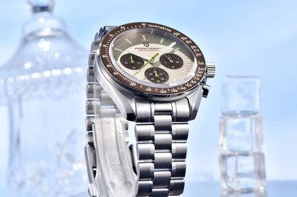 New PAGANI DESIGN Moon Men Watch Retro Luxury Quartz Watches For Men Stainless steel Sport waterproof Chronograph Man+With BOX
