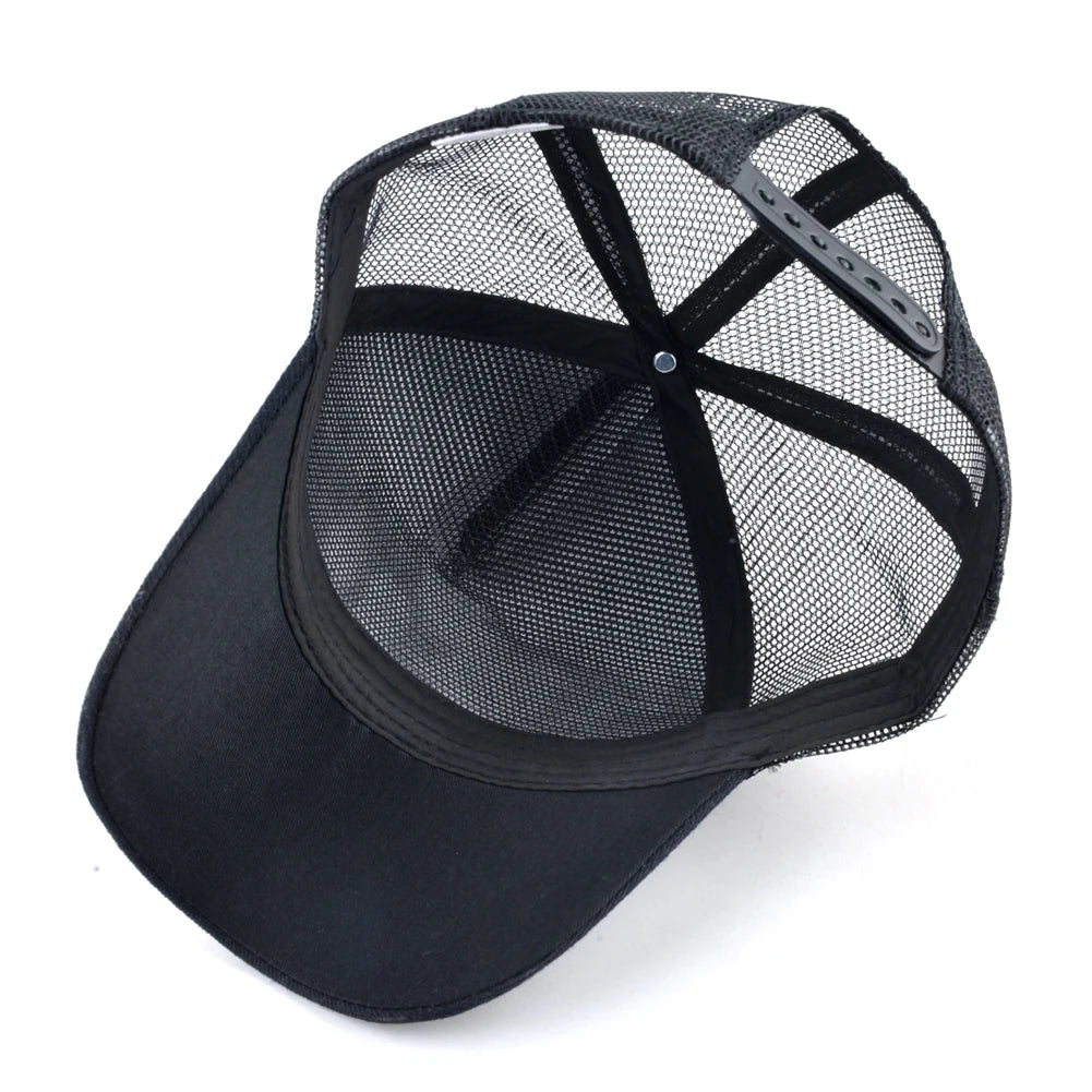 Модна бейзболна шапка с бродерия „Вълк“, Snapback, хип-хоп, Trucker, за мъже и жени, за външни дейности, дишаща шапка с козирка