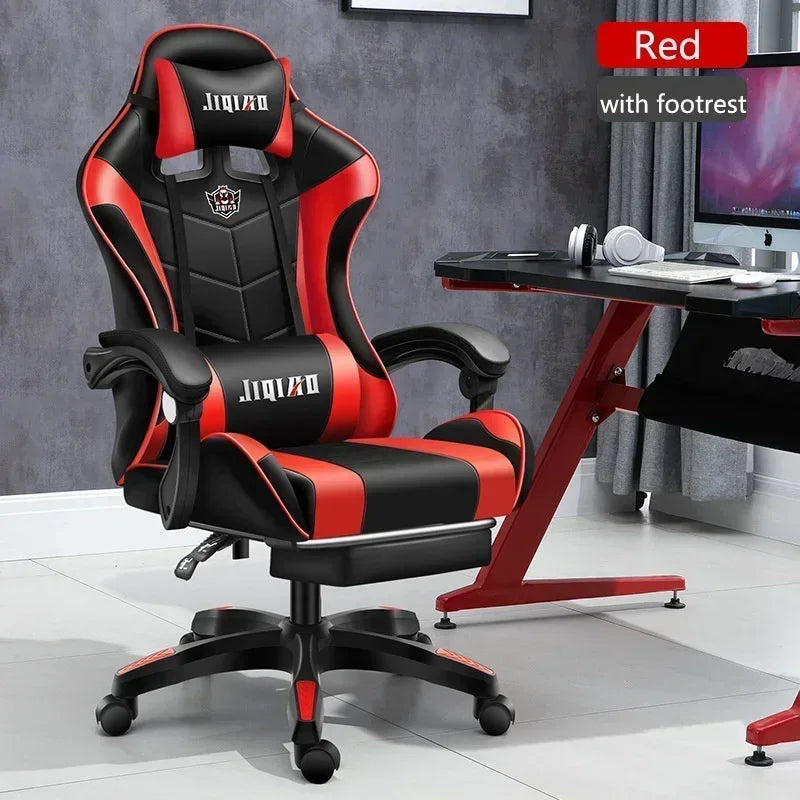 Ergonomic Gaming Chair with Massage Function, RGB Light Swivel Recliner Office Chair, Adjustable High Quality Computer Gamer Chair