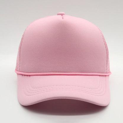 5 panel Trucker Caps Men Women Plain Blank Foam Mesh Baseball Cap With Rope Summer Breathable Outdoor Sport Sun Visor Hats