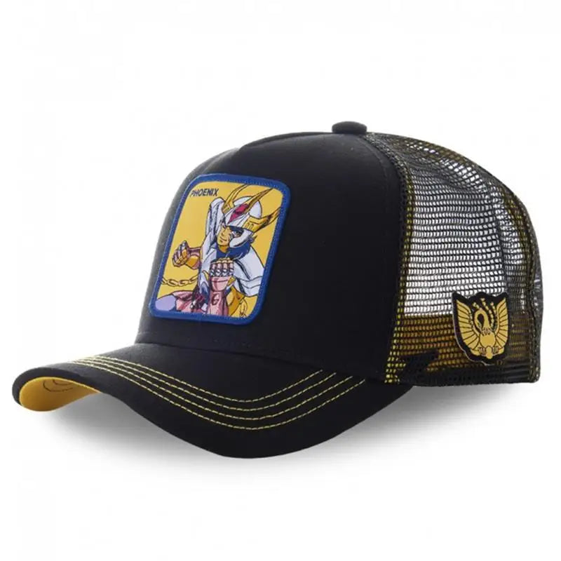 Anime Saint Seiya Cotton Baseball Cap Adjustable Men Women Hip Hop Mesh Trucker Mesh Summer Sun Shading Breathability Cap Hat