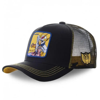 Anime Saint Seiya Cotton Baseball Cap Adjustable Men Women Hip Hop Mesh Trucker Mesh Summer Sun Shading Breathability Cap Hat