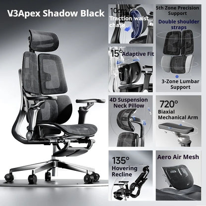 Silla de oficina de malla ergonómica ejecutiva para ordenador y gaming, mueble moderno giratorio con ruedas ajustable, silla gaming ergonómica
