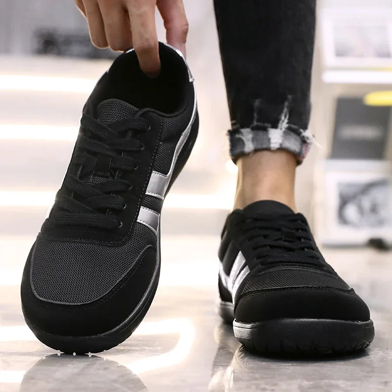 Pánské tenisky s širokou špičkou Barefoot Shoes, minimalistické, prodyšné a pohodlné boty na venkovní chůzi, sportovní ležérní modré boty 2025