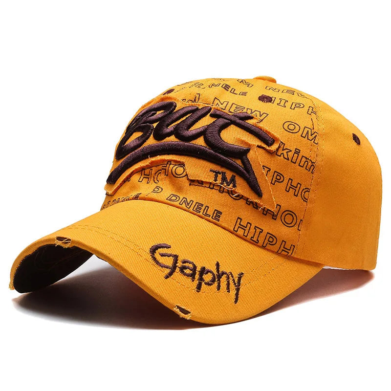 Hat Men'S Hip Hop Baseball Cap Korean Version Ins Tide Brand Summer Letter Embroidered Cap, Sun Protection Hat