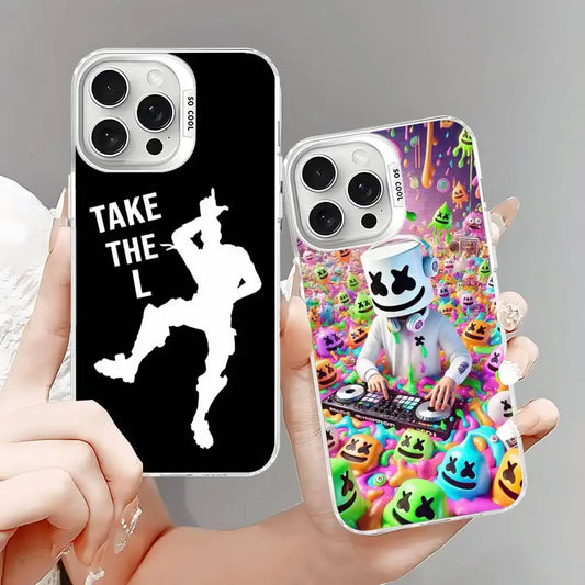 F-Fortnites-puhelinkuori iPhone 17 16 15 14 13 12 11 Pro Max Plus -malleille, väri hopea
