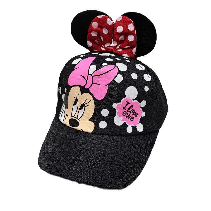 Disney Minnie Mickey Anime Peripheral Cotton Polyester Baseball Cap Figure Cartoon Peaked Cap Dress Up Kid's Birthday Gifts