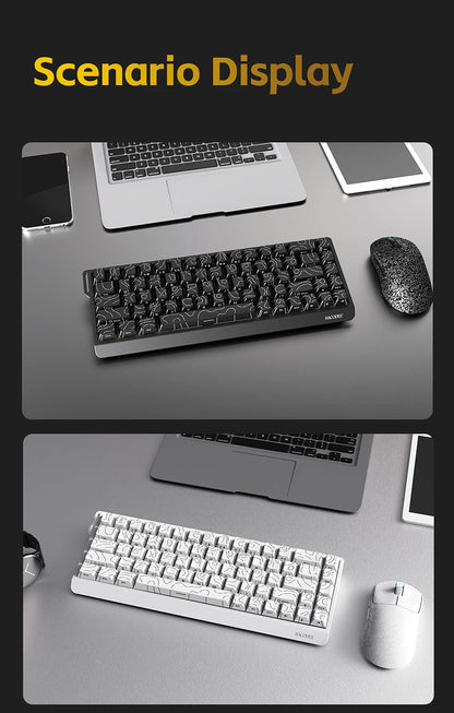 AJAZZ NK68 V2 Wired Mechanical Keyboard Plug and Play 65% Layout Design Sleeve Hot 68-Key Keyboard Colorful Backlight for PC