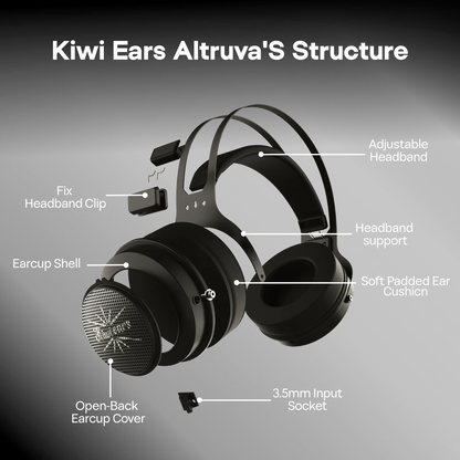 Linsoul Kiwi Ears Altruva Hi-Fi 50mm Dynamic Driver Headphones Open-Back Audiophile Headphones Premium Studio Sound