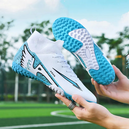 Chaussures de Football pour hommes et femmes, chaussures de sport en plein air, chaussettes ultralégères, antidérapantes, baskets de Futsal, nouvelle mode