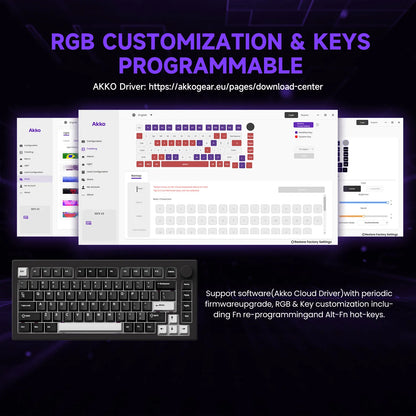 Akko 5075 V3 75% Mechanical Keyboard 8000/10000mAh 2.4GHz Wireless/Wired Type-C/BT 5.0 Hot Swap RGB Gasket for Gaming Typing