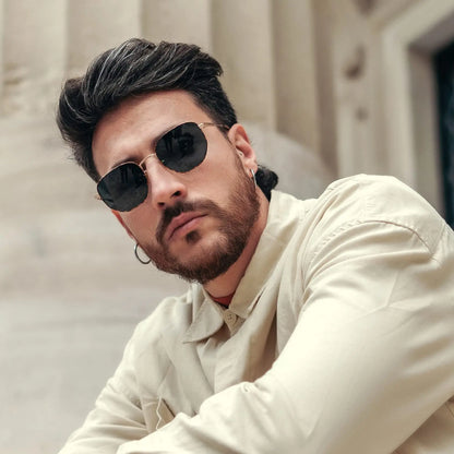 ZENOTTIC Fashion Hexagon Polarized Retro Sunglasses for Men Women-Vintage Metal Frame Design UV Protection Trendy Fashion Shades