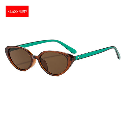 KLASSNUM Burgundy Red Sunglasses Women Cat Eye Frame 2026 Trendy Sun Glasses Shades Female Luxury Brand Designe Unisex Eyewear