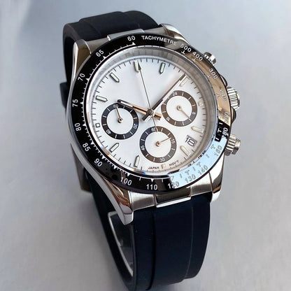 Luxuriöse VK63 Herrenuhr mit Quarzwerk, Business-Chronograph, 39mm, Stahl/Roségold, Datum, leuchtendes Zifferblatt, voll funktionsfähiger Chronograph
