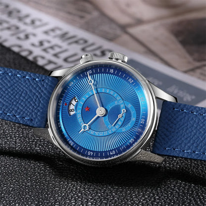 Red Star 40mm Premium Men's Watch with Seagull ST1716 Movement 3ATM Waterproof Calendar Automatic Mechanical Watch for Men