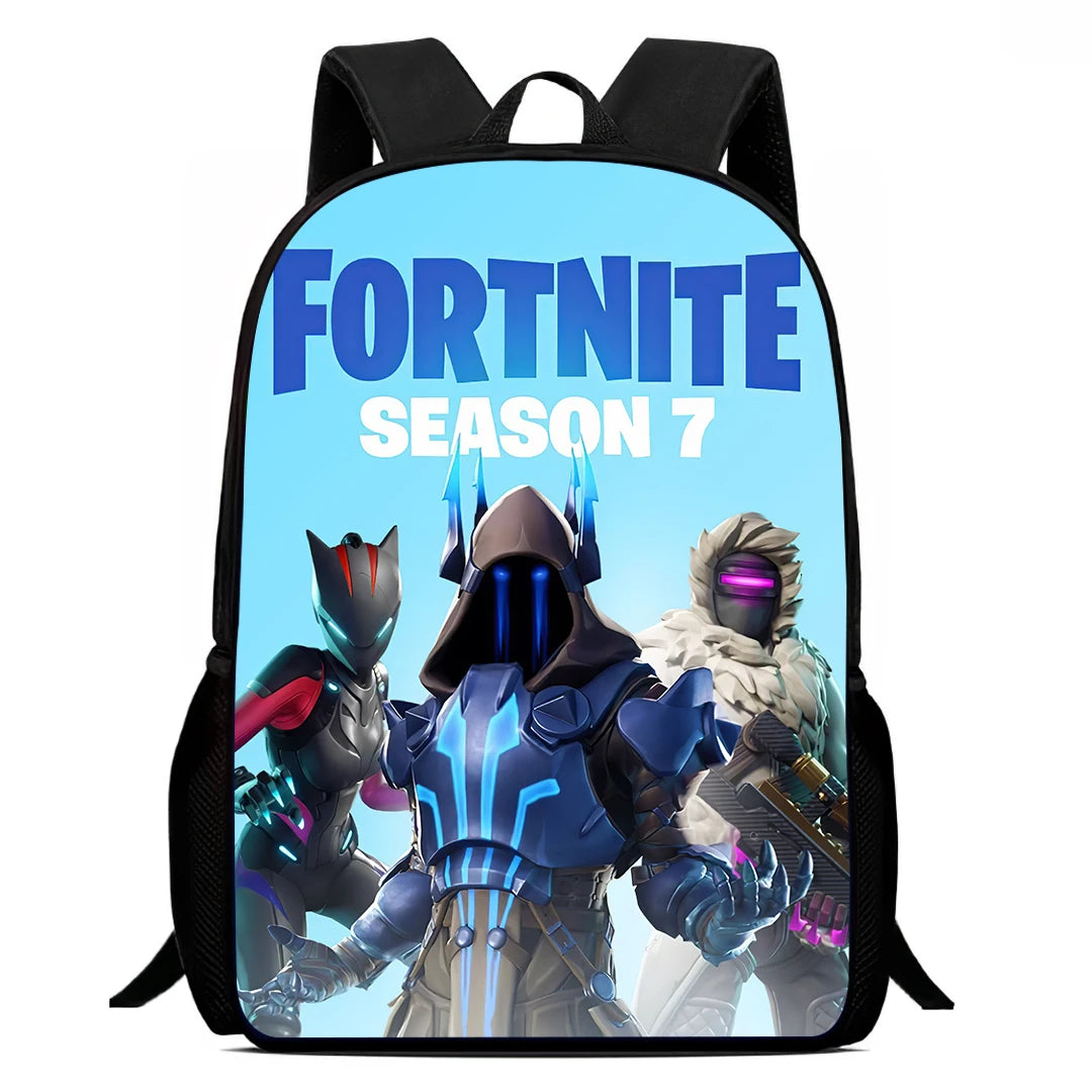 Mochila Escolar Fortnite de 15 Polegadas com Desenho Animado para Crianças, Meninos e Meninas, Mochila Leve com Estampado de Jogo, Grande, Adequada para Idades dos 5 aos 8 Anos