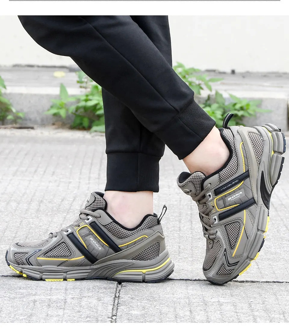 BONA 2023 New Designers Light Running Jogging Mesh Shoes Breathable Comfortable Men Sneakers Casual Outdoor Sport Shoes Man Mesh
