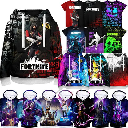 Lastenvaatteet syksyinen collegepaita T-paita huppari uusi Fortnite lasten rento asu mukavat streetwear-vaatteet