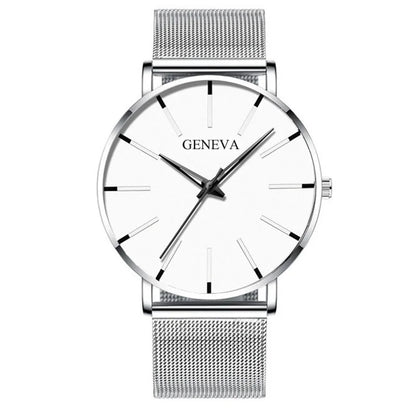 Montre pour homme – Montre à quartz de luxe, style décontracté, fine, bracelet en maille d'acier, étanche, modèle sportif