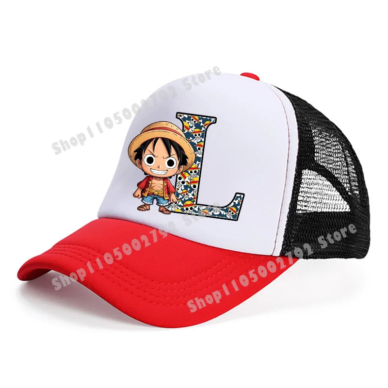 One Pieces Baseball Cap Cute Cartoon Anime Luffy Letters Casual Hats Men Adult Adjustable Sun Caps Boy Headgear Kids Hat Gift