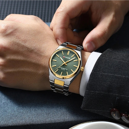 Montre pour homme CURREN 8439 – Modèle de grande marque, style luxe et professionnel, étanche, en acier inoxydable, type militaire, à mouvement quartz.