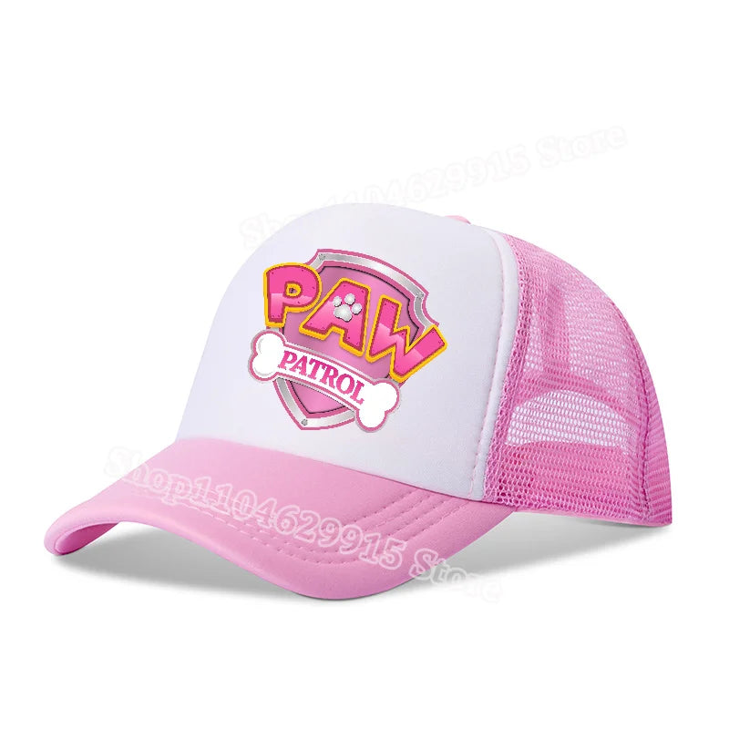 Paw Patrols Baseball Cap Cartoon Anime Skye Chase Print Girls Sun Headwear Summer Athleisure Adjustable Mesh Hats Birthday Gift