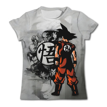 Dragon Ball Goku Cosplay T Shirts Super Saiyan Boys Kids Clothes Short Sleeve T-shirt White Black Orange Breathable Jersey