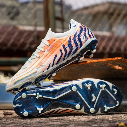Chaussures de football pour hommes AG FG pour terrain ferme, en matériau PU léger, avec crampons renforcés, pour adultes, pour entraînements de football en extérieur et compétitions.