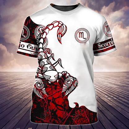 Animal Men's T Shirt Summer Short Sleeve Scorpion 3D Print Funny T-Shirts Fashion Casual Male Sportshirt Oversized Mens Clothing