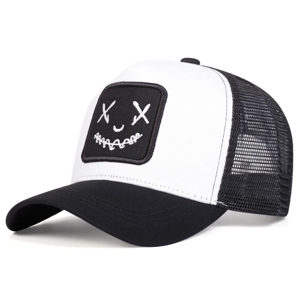 Men Women Smile Face Embroidery Baseball Caps Cotton Adjustable Snapback hats Hip Hop mesh Cap summer Outdoor Sun hat Dad Hats